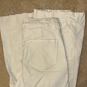 Women's Wide Leg Boot Cut-like Cream White Jeans